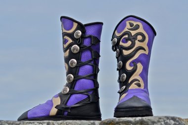 They're called yoga boots, but they look to me like Mexican wrestler shoes. By SoulPathShoes