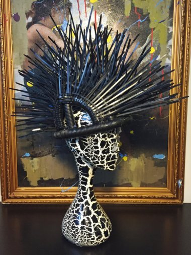 Zip-tie mohawk headdress. Honey, we have to go to Home Depot RIGHT NOW!!! By WhoCaresWhyNot