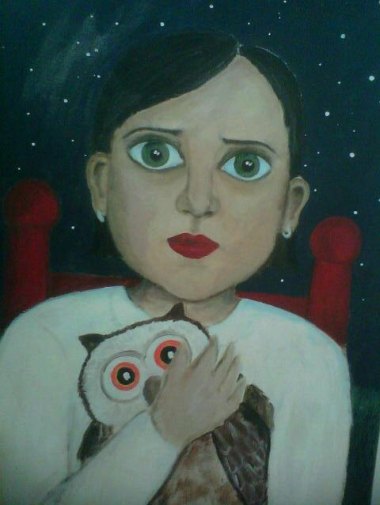 The perfect addition to any nursery, "Woman Smothering Owl." (Not the real title, but can you blame me?) By Magie7