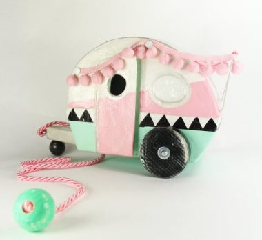 Okay, sure, the pompoms are a choking hazard, but how beautiful is this pull toy? By gumcrackkids