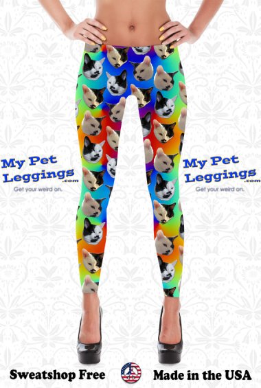 "When strapping your cats to your legs is no longer an option", it's MyPetLeggings to the rescue!