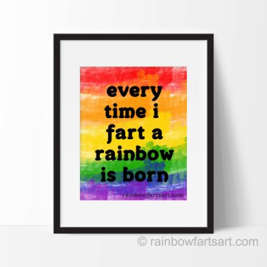 A slight exaggeration. By rainbowfartsart. Who else?