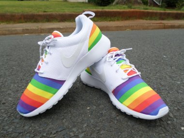 "Fruit stripes" pretty well sums up these sneakers. By customkicksworld