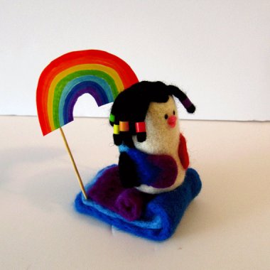 Why do I need a felted penguin with dreads? I don't know. By TheFeltsy