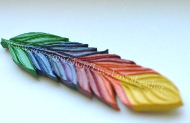 Not only is this leather feather beautiful, but $8 from every sale is donated to the GoFundMe campaign for the Pulse victims! By LucyLovesLeather