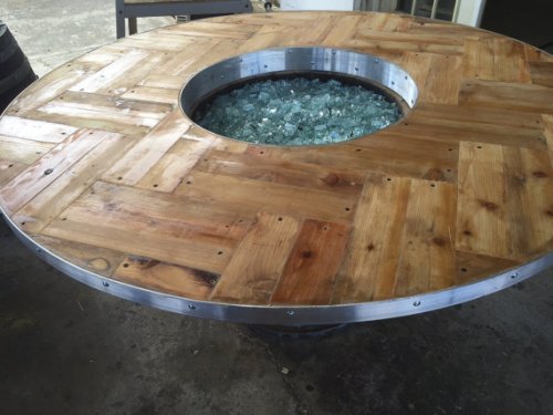 Wine Barrel fire table by SmokinBarrelWorks