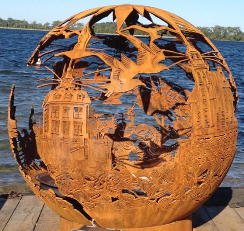 Incredibly detailed house firepit by FIREBALLFIREPITS