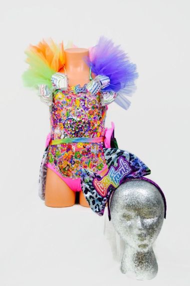 This is a "light-up Lisa Frank costume." I don't know who Lisa Frank is, but if she's older than 12, somebody needs to give her a drug test.