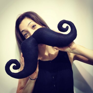 Very cute mustache neck pillow. By MadeByMinah