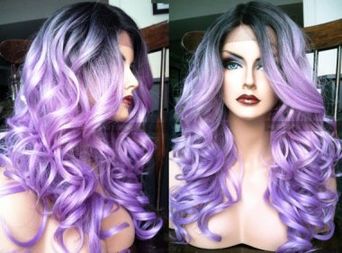 Let's start with a great one! Gorgeous grey-into-lavender ombre by WantableWigs