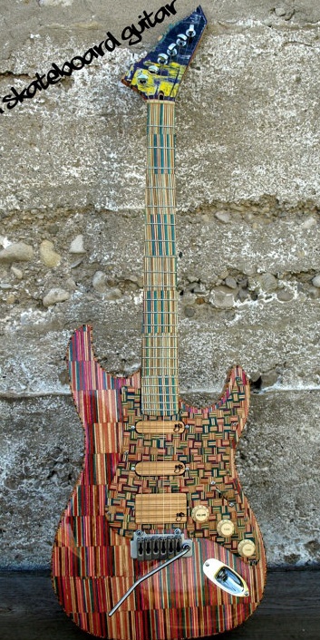 Recycled Skateboard Guitar by SecondShot