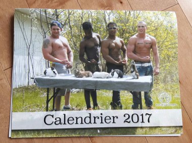 I get that calendars are sometimes very specific, but shirtless men and rabbits? 