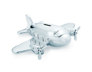 Tiffany & Co. Airplane Bank ($2,500). Unless it's for actual gold doubloons, spending $2,500 on a coin bank seems a little nutty, even for Tiffany. Sure is pretty though!