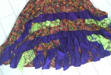 It turns out that tablecloths and bedskirts look as bad on people as they do on tables and beds!