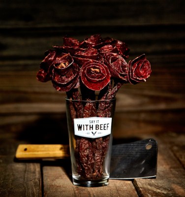I want to make fun of these beef jerky roses, but I kind of love them. By (who else?) SayItWithBeef