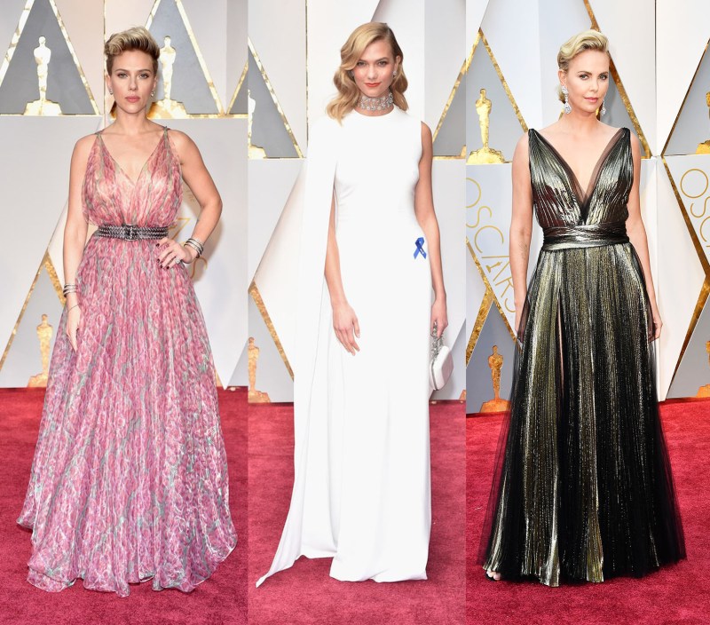 The goddess look also dominated the runway. Charlize Theron, in particular, looked like she'd be right at home on Mount Olympus!