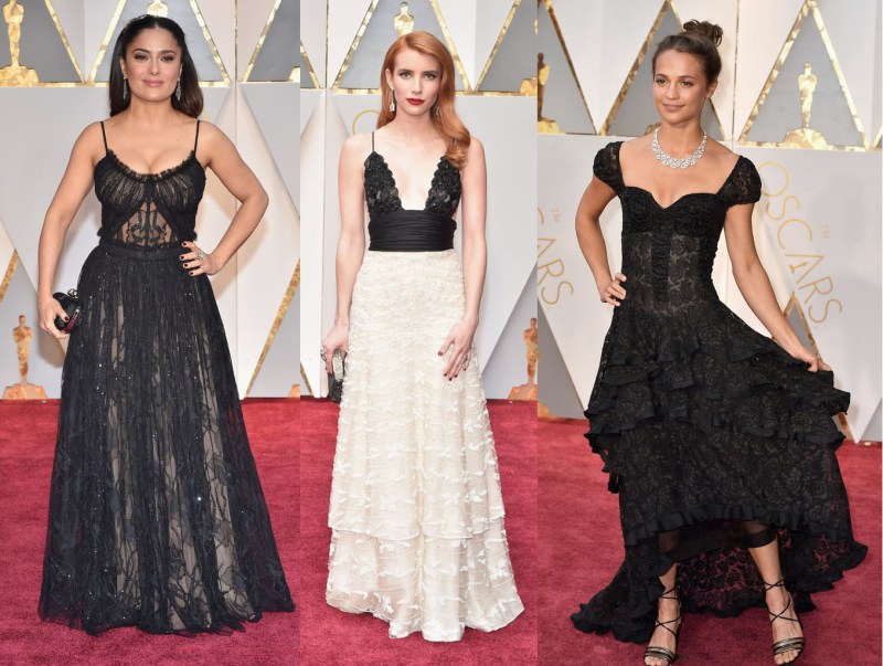 Lace was very popular this year, though I don't really think any of them look that great. 