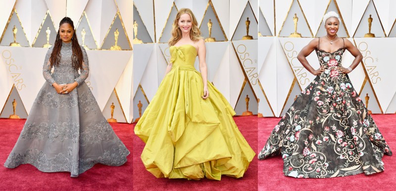 Another of my favorite trends were the full skirts. As wonderful as all three are, it's Cynthia Erivo I'd like to mug for her frock!