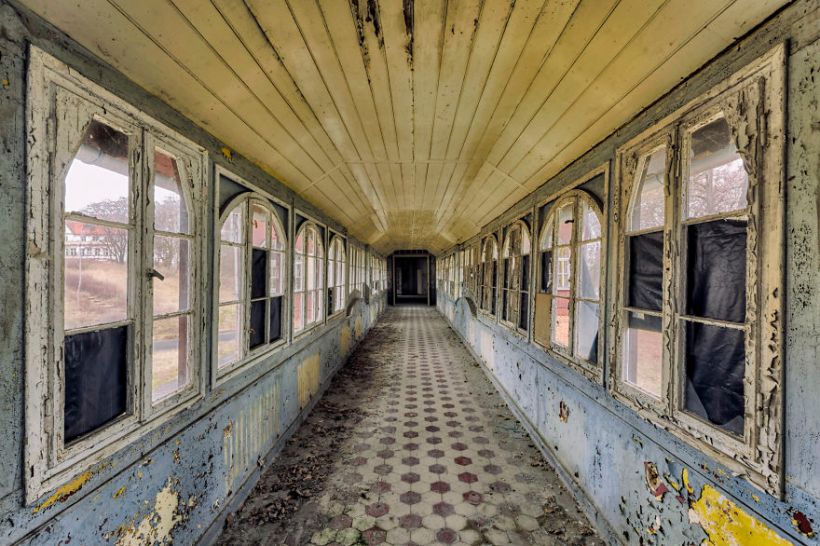 abandoned corridor in hospital
